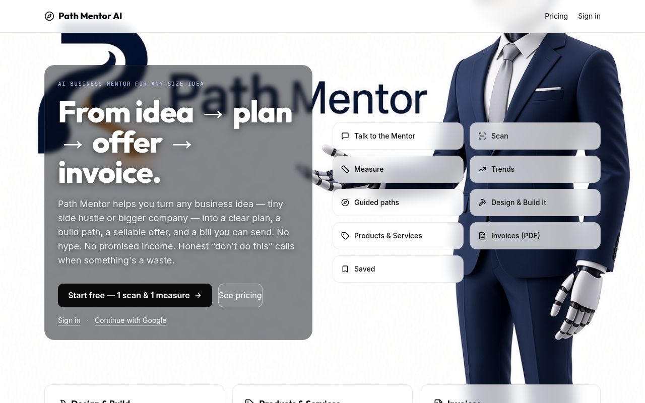 PathMentor AI website